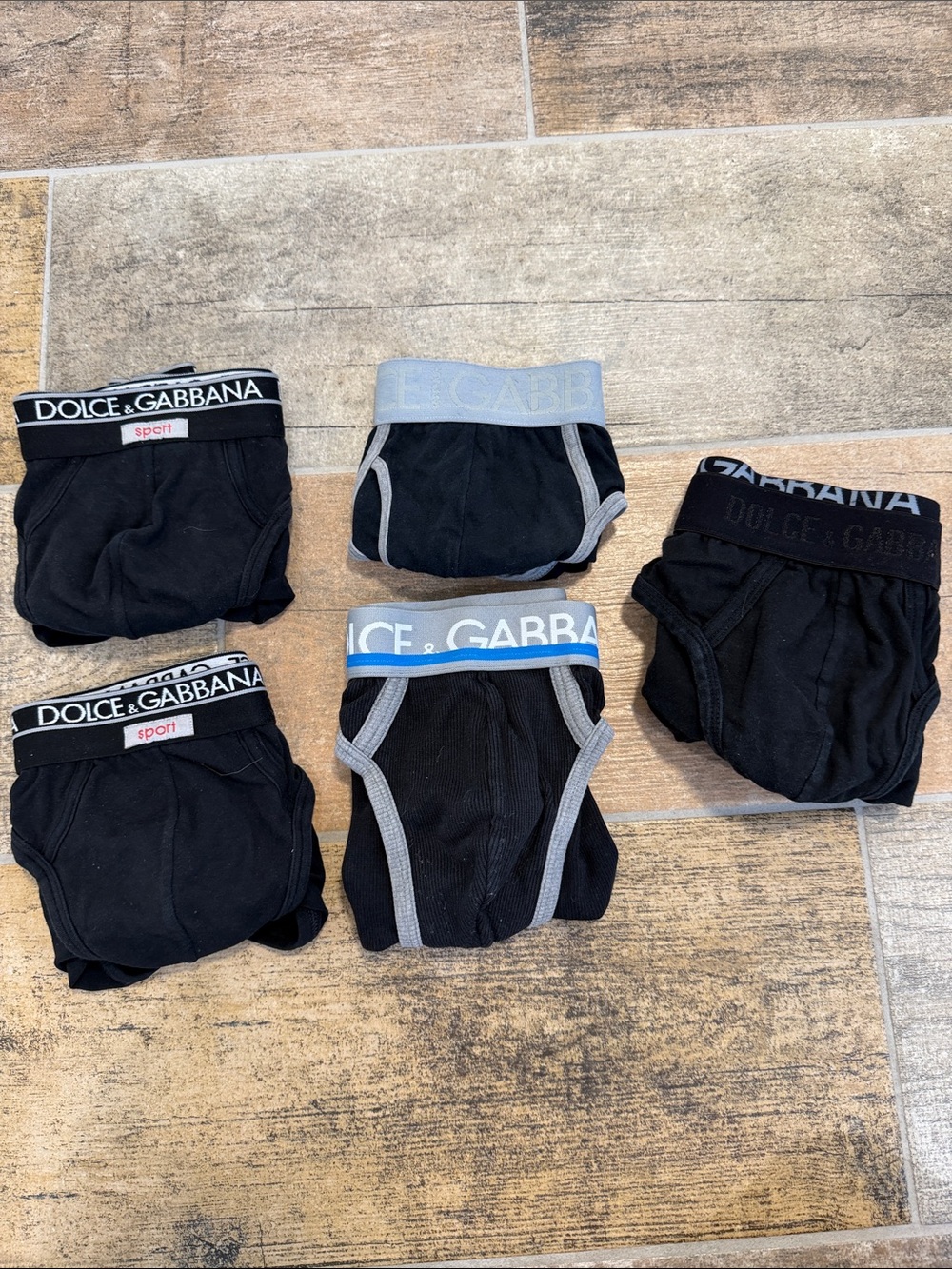 Dolce & Gabbana Men's Black Briefs Set of 5 Pairs Mens Small S